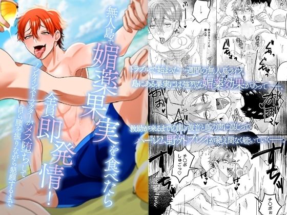 【ガン勃ちBL】無人島で媚薬果実を食べたら全員即発情！ノンケインストラクターがメス堕ちして自ら腰を振りながら懇願するまで｜d_753451